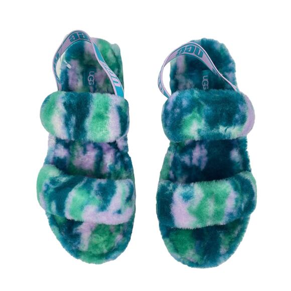 UGG Australia Oh Yeah Marble Sldie Sandals Turquoise Size 10 - Picture 5 of 14